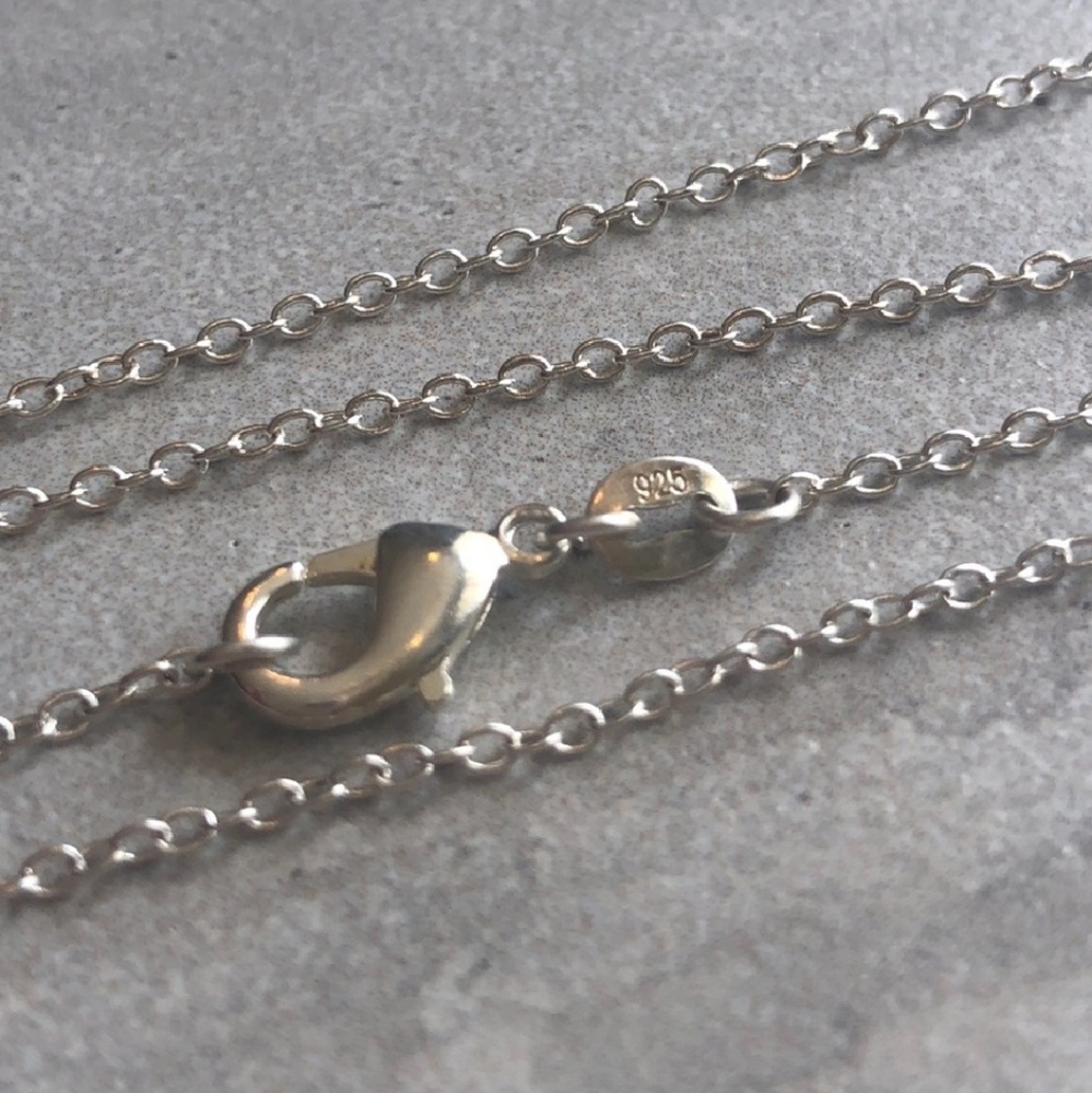 NWT Sterling Silver Spike Minimal Necklace 22" Chn - Picture 3 of 6